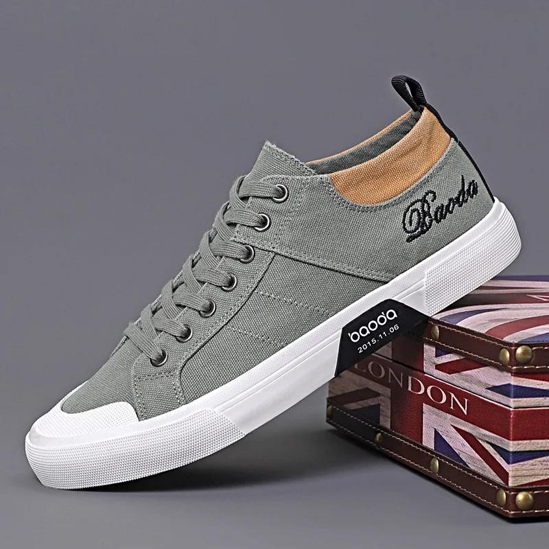 Fashion Autumn Mens Casual Shoes Cloth Lace-up Flat Shoes New Male Sneakers Luxury Design Canvas Shoes for Men Zapatillas Hombre 2025