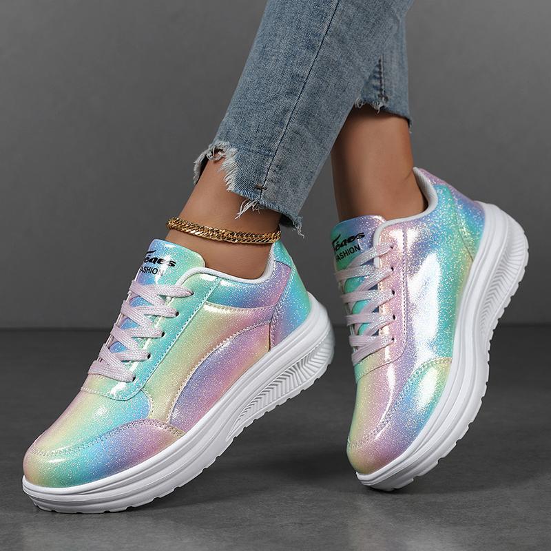 TUINANLE Baskets Plates Colorées Décontractées Légères Confortables pour Femmes Chaussures de Marche d'Extérieur pour les Sorties Quotidiennes