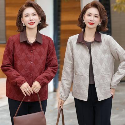 Middle-aged Mother Spring and Autumn Coat Short New Lapel Middle-aged Fashion Top Casual Loose Jacket Women