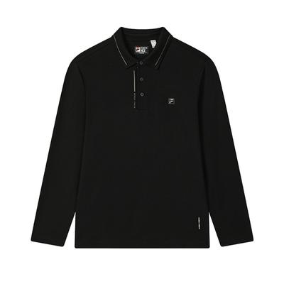 White Fashion Casual Comfortable Simple Versatile Long Sleeve Polo Shirt Men Tops F11M533204FBK