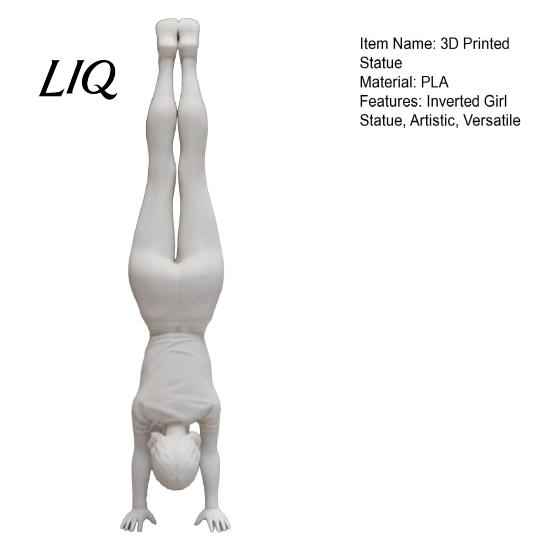 Simple Style Ornament Inverted Girl Figurine, 3D Printed Athlete Statue, White Modern Home Decor Sporty Sculpture for Table Shelf Statue
