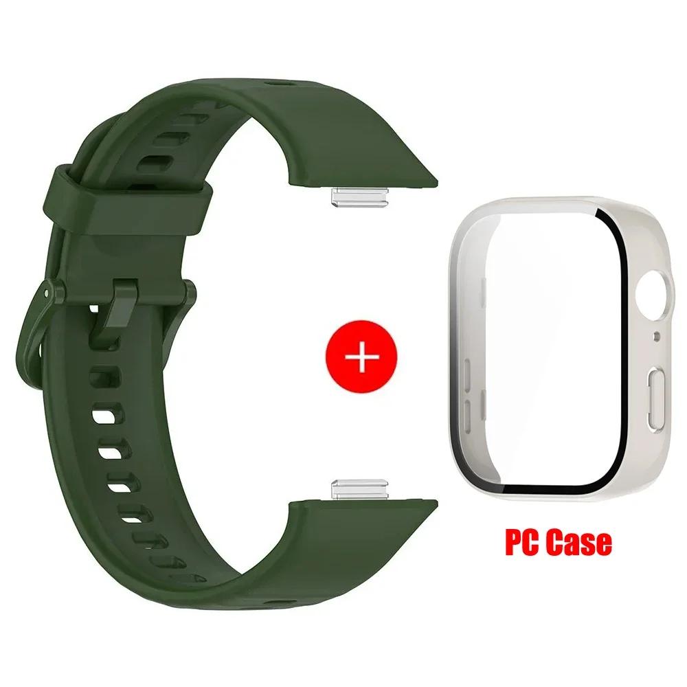 Case+Silicone Band For Huawei Watch Fit 3 Strap sport bracelet Tempered Glass cover Protector for Huawei Fit3 correa Accessories
