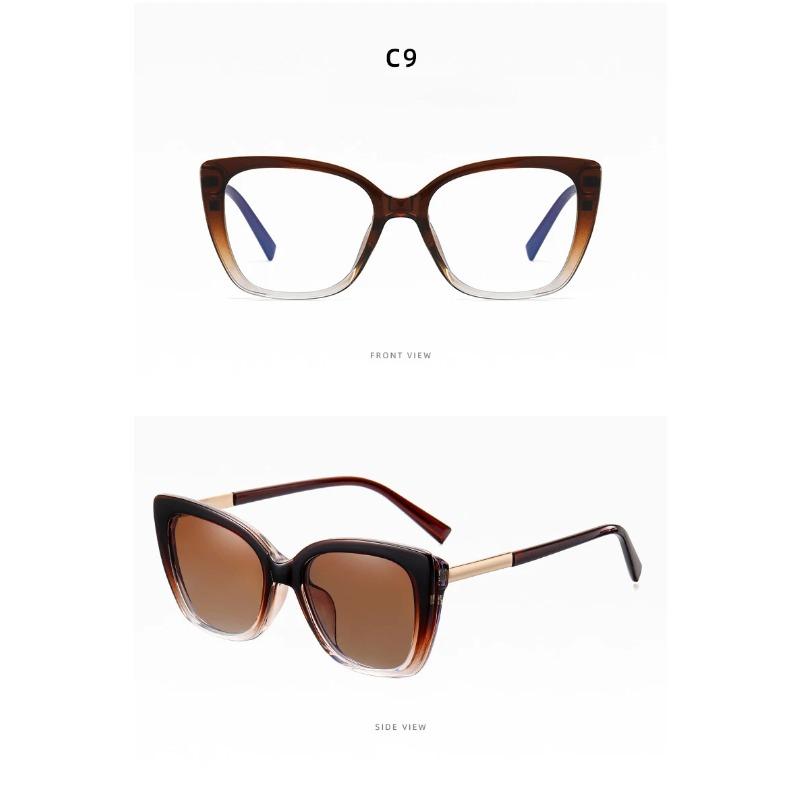 Fashion Women Clip On Glasses Cateye Sunglasses Brand Designer Vintage Eyeglasses Female Anti Blue Light Glasses Gafas