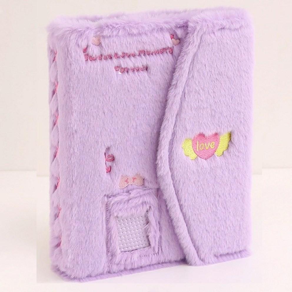 Songheung 6-ring Photobinder + A5 4-column Double-sided Insert, 30-sheet Photo Album Diary, Purple, 1 Piece