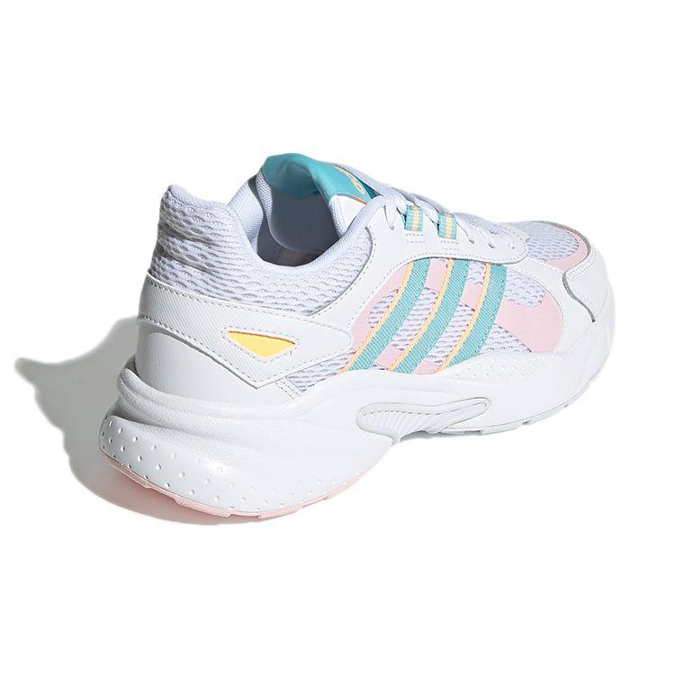 Adidas Neo Crazychaos Shadow Mesh Leather Retro Versatile Casual Non-Slip Low-Top Dad Shoes Women Sneakers White Blue Pink FZ1287