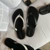 Leather version~ ro * step on shit feeling flip-flops shoes women's summer wear new minimalist casual seaside beach sandals