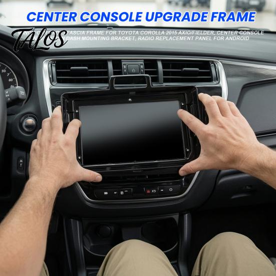 Double Din Stereo Trim 9-Inch Car Radio Fascia Frame for Toyota Corolla 2015 AXIO/FIELDER, Center Console Upgrade Navigation Dash Mounting Bracket,