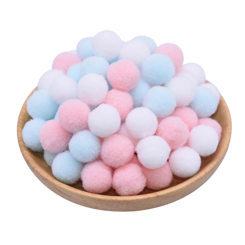 100Pcs 15-25mm Colorful Pompoms DIY Dolls Garment Handmade Material Soft Fluffy Pom Poms Ball For DIY Kids Toys Accessories
