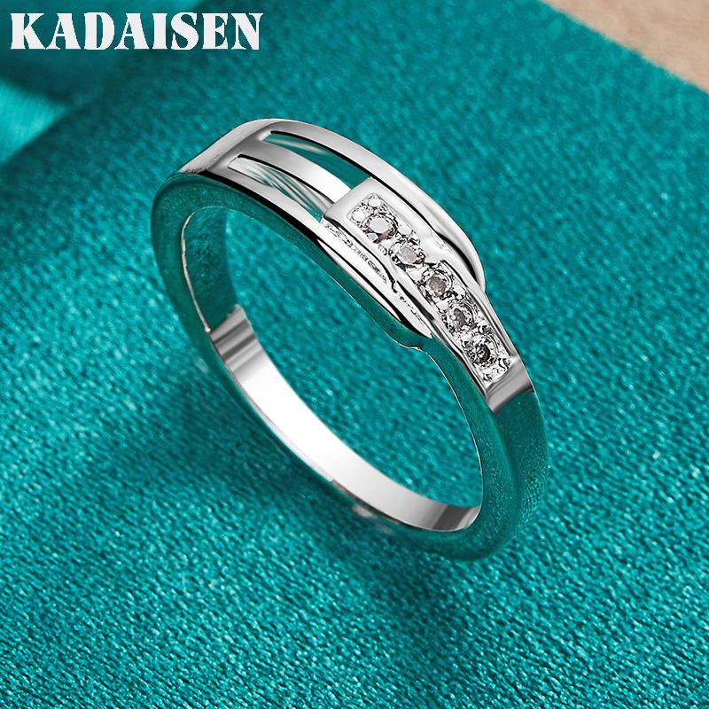 925 Sterling Silver AAAAA Zircon 7-10# Ring for Women Wedding Party Fashion Charm Jewelry