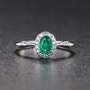 Grønn Edelstenbestandig Ring for Kvinner Ekte 925 Sterling Sølv Mote Mai Fødselssteinsring Romantisk Gave Fint Smykke