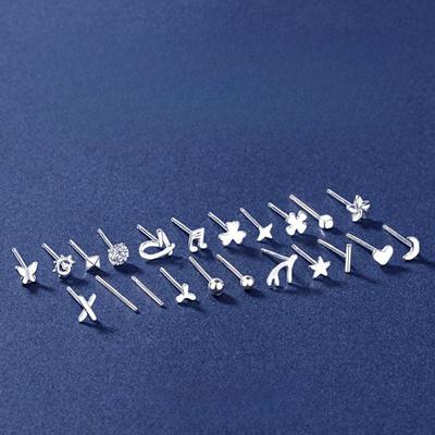 Ohrstecker für Damen, Einfache und Kleine Ohrringe mit Charakter, Ohrlöcher und Anti-Steck-Ohrringe, Ohrstecker.