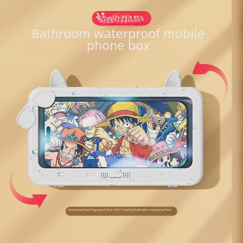 

Водонепроницаемый вращающийся держатель для телефона: Настенное устройство для хранения вещей в ванной комнате с сенсорным экраном 360° и защитой от подглядывания