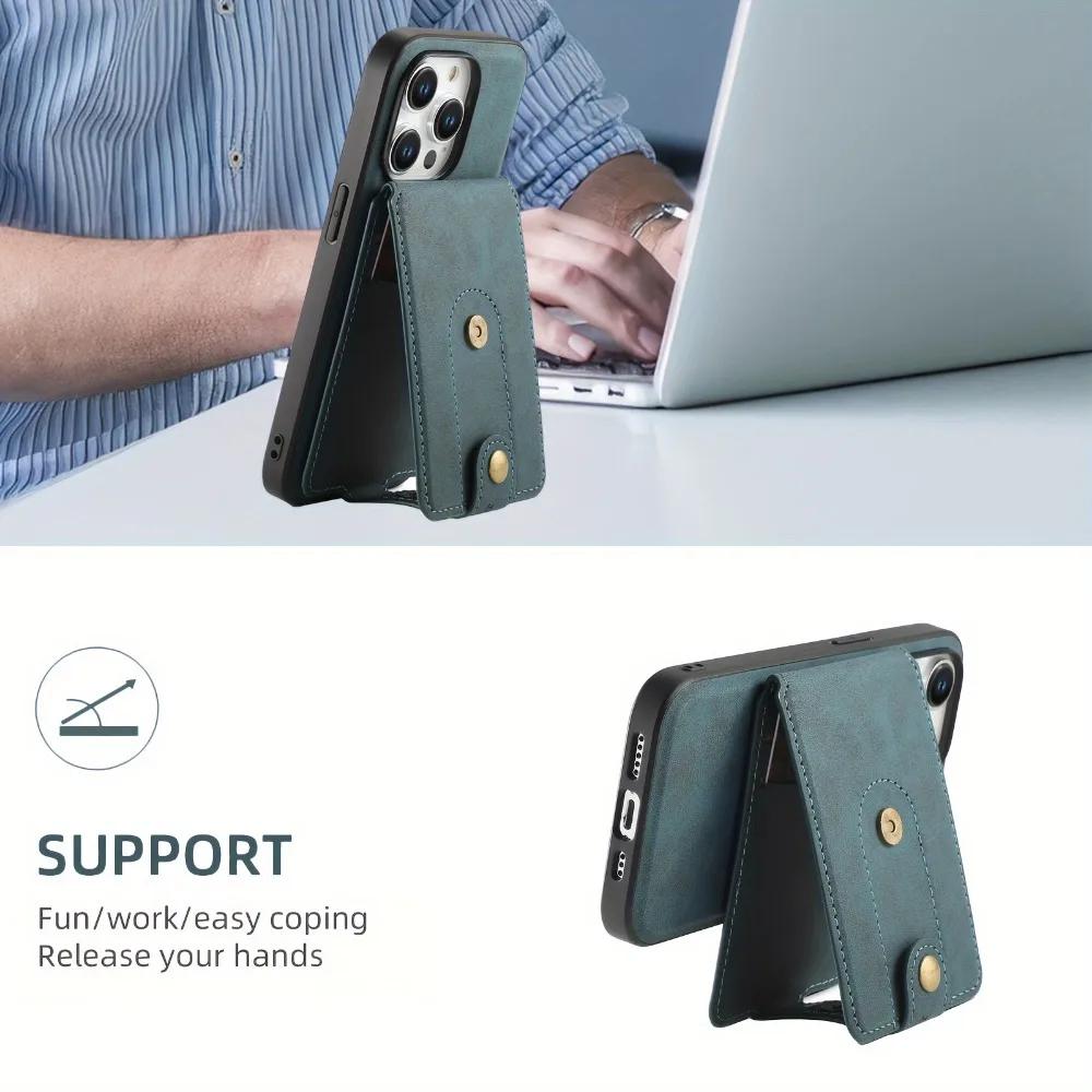 2-in-1 Detachable Wallet PU Leather Cover for iPhone 15 14 13 12 Pro Max Plus For Magsafe Magnetic Card Slot Holder Phone Case