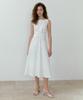LUCIR ZU Waist-Twisted Sleeveless Dress (Ivory)