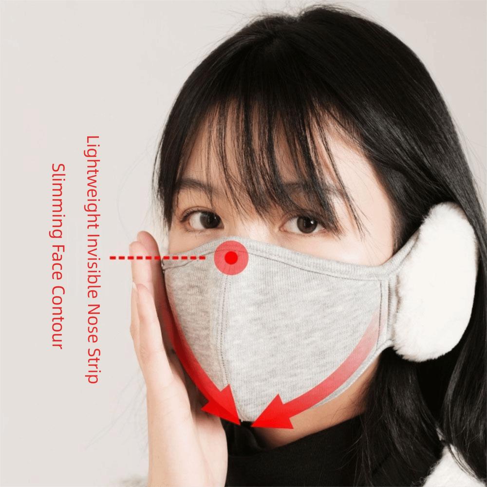 Windproof Mouth Cover Cold-proof Face Mask Fashion 2-in-1 Mask & Earmuffs  for Outdoor Activities