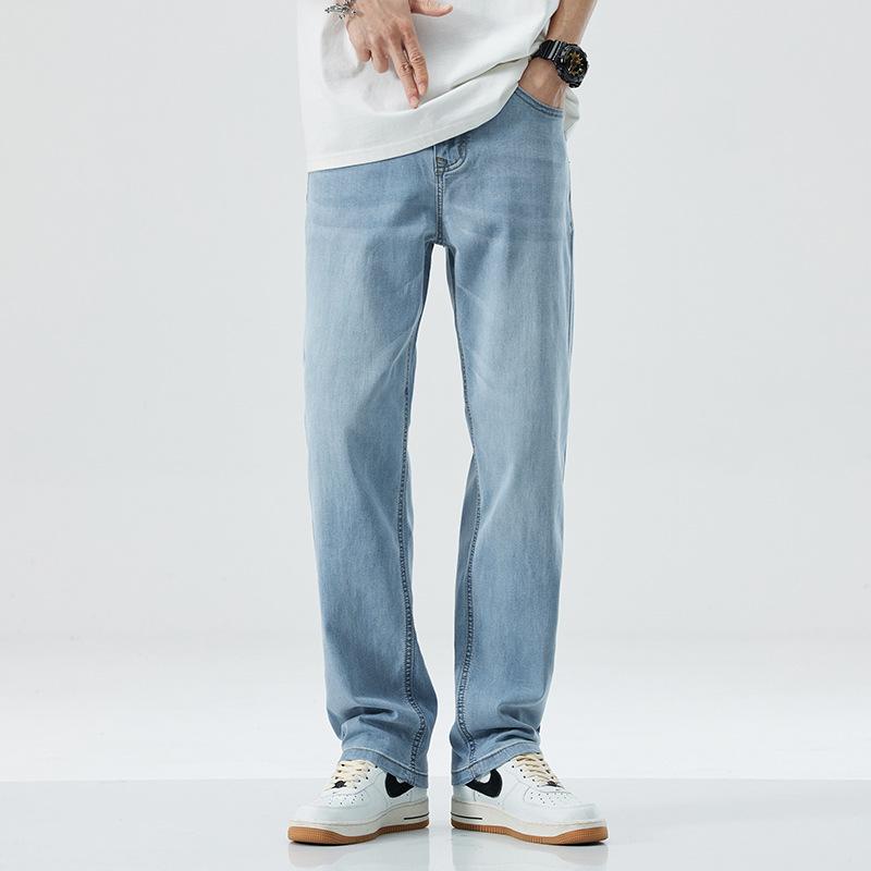 Men's 2026 Summer Elastic Wide Leg Denim Jeans – Casual, Simple, Trendy, Versatile