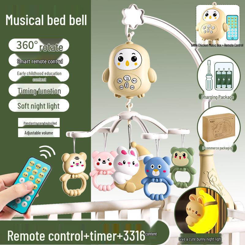 Newborn Crib Mobile: Rotating Music Rattle Toy for Babies 0-3 Months, Suitable for Crib or Stroller