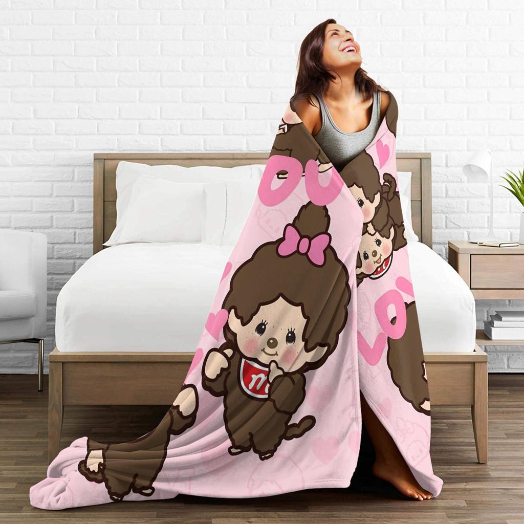 Soft Warm Blanket Kids Airplane Travel Cute Monchichis Chimutan Bedding Throws Flannel Bedspread For Couch Chair Sofa Bed