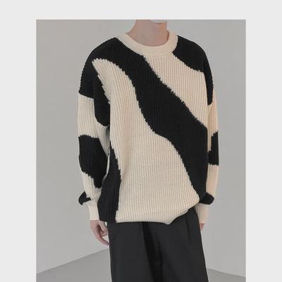 Jongens Herfst/Winter Koeienprint Gebreide Pullovers - Losse, Luie Stijl, Koreaanse Mode