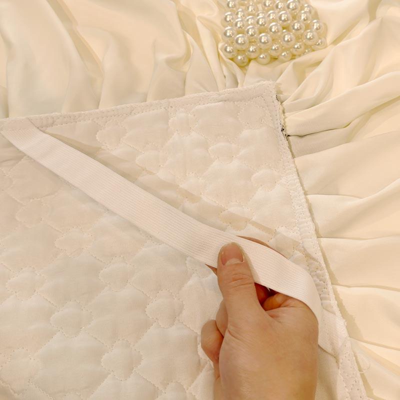 Lace Style Bed Skirt Quilted Bed Cover Queen/King Size Bedspread Solid Color Mattress Protector Falda De Cama (No Pillowcase)