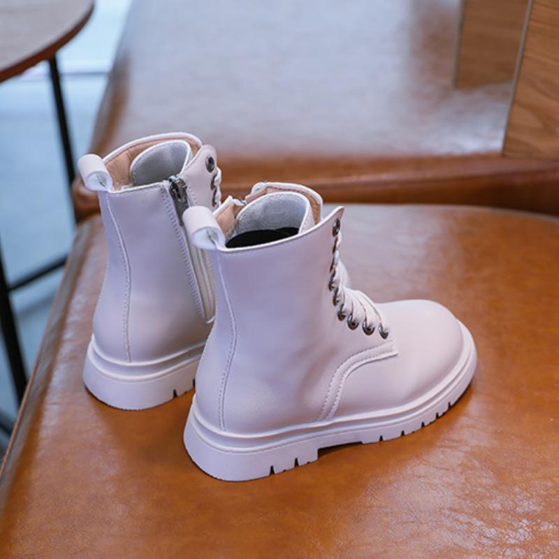 Dětské pevné boty pro dívky Dětská móda Šití Zimní Silné Spodní Protiskluzové Korejské kotníkové boty pro chlapce Boční Zip PU