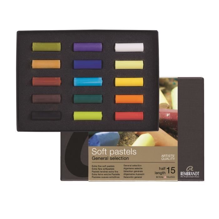 REMBRANDT 15 Demi Pastels Sec Boite Carton