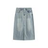 Women's Slit Denim High-waisted A-line Skirt A Summer Versatile Loose Skirt