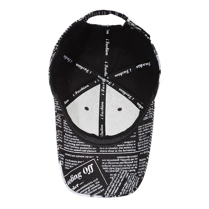 Spring and Autumn New Hat Unisex Newspaper Print Baseball Cap Street Hip Hop Cap Fishing Outdoor Floral
