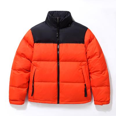 Down Jacket Men's Short Stand Collar Thickened New Violent Orange Black and White Duck Down Warm Couple Men and Women Casual Down Jacket