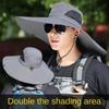 Large Brim Polyester Sun Hat UV Protection Breathable Mesh Cap Foldable Men and Women Outdoor Fishing Hiking Beach Caps