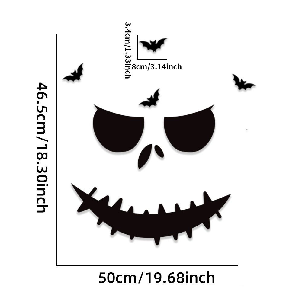 Demons Halloween Skull Felt Stickers Skull Pumpkin Halloween Wallpaper Decal  Home Decoration