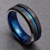 TIGRADE 6/8/10mm Blau&Schwarz Herren Hartmetallring Blau Linien Design Für Damen Eheringe Verlobungsringe Mode Größe 6 -17