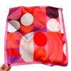 High-grade light luxury artistic sense geometric printing medium square scarf neutral style personalized outer bag headscarf neck scarf silk scarf