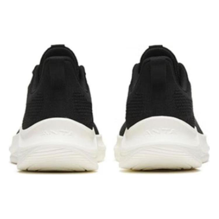 New Anta Flyknit Cushioned Slip Resistant Breathable Low Top Casual Running Shoes Men's Black 912315582-1