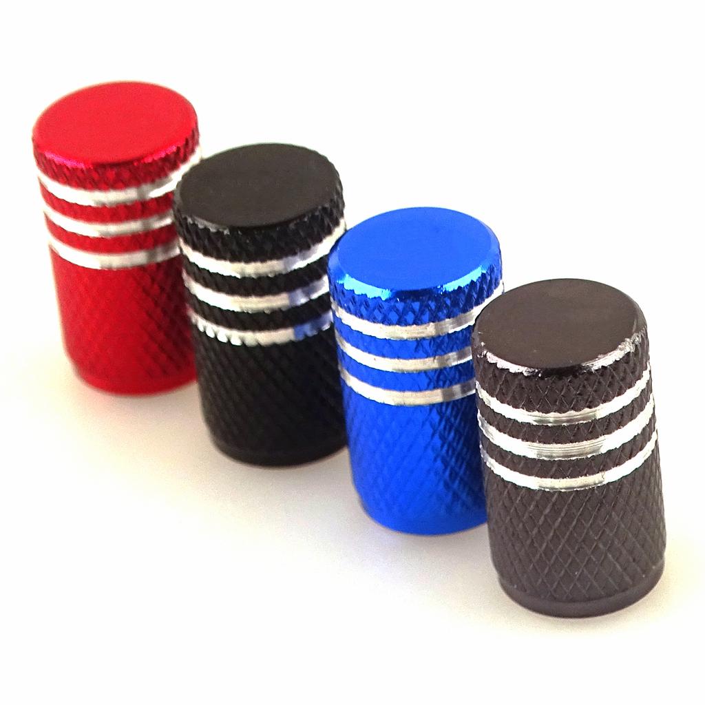 Aluminum Alloy Tire Valve Stem Caps 4 Pack Universal Car Wheel Tire Valve Caps Universal Stem Covers for Cars Trucks Motorcycl Valve Stems 1
