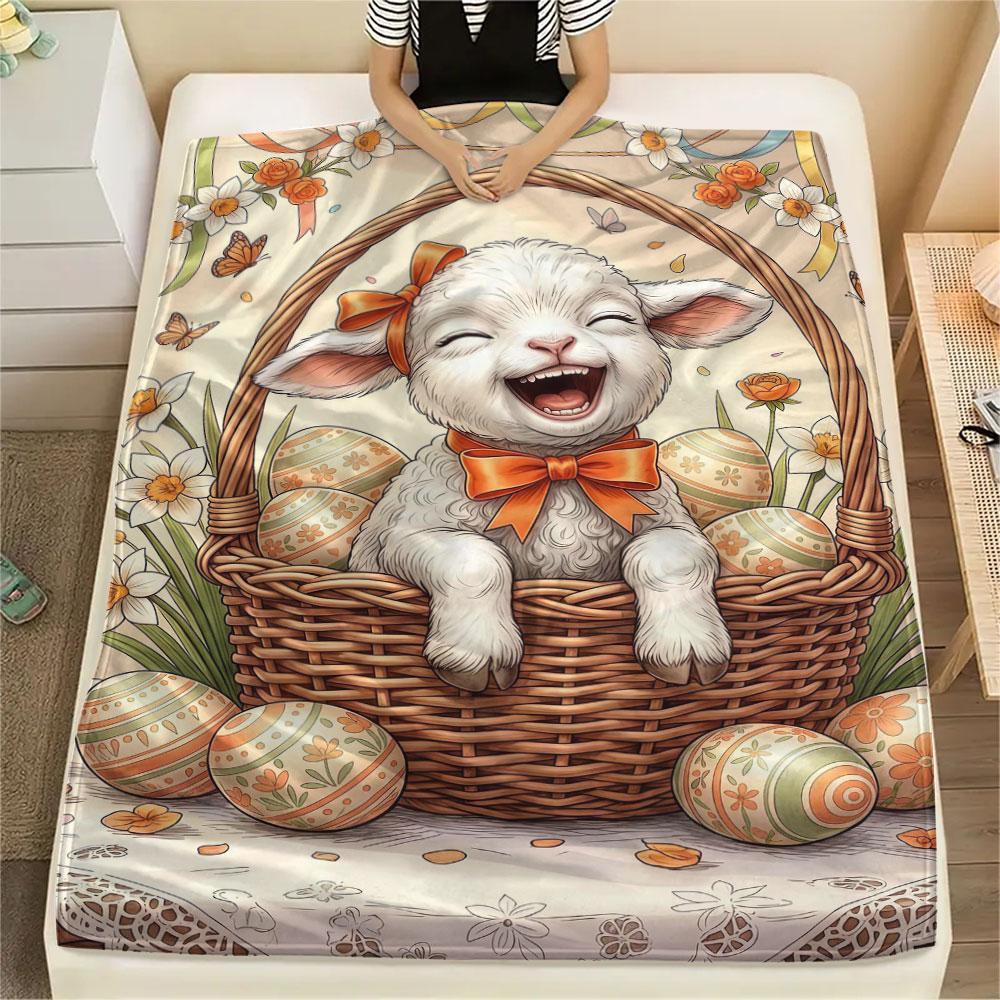 1Pc Basketsanimals Print Flannel Blanket, High Quality Comfortable for All Seasons, Home Decor, Warmth and Comfort, Perfect for Christmas Gifts