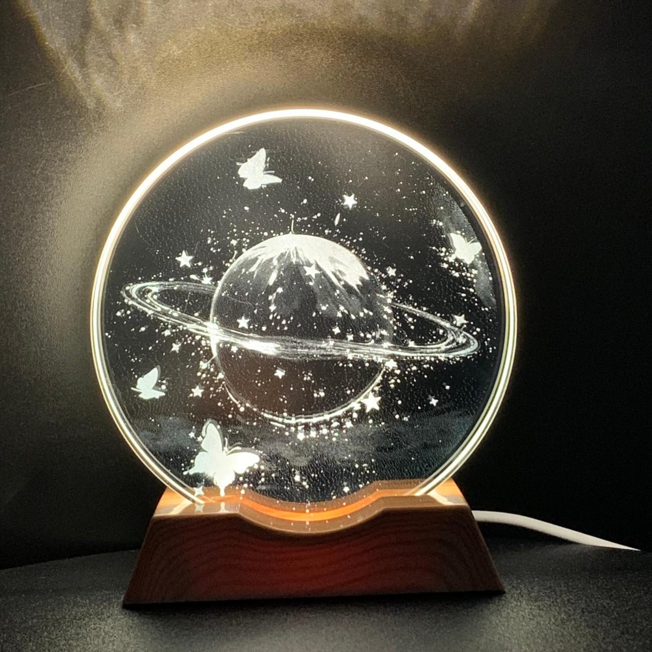 

Butterfly and Saturn Crystal LED Night Light Strip Base, Glass Decorative Lamp, Suitable for bedrooms, living rooms, birthday an Butterfly and Saturn