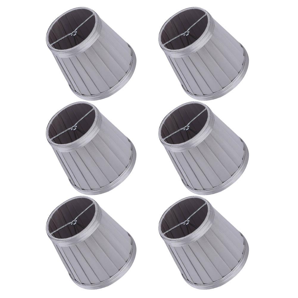 6Pcs Bedroom Cloth Fabric Lampshade Lamp Cover Shade for E14 Chandelier Wall Light Bulb