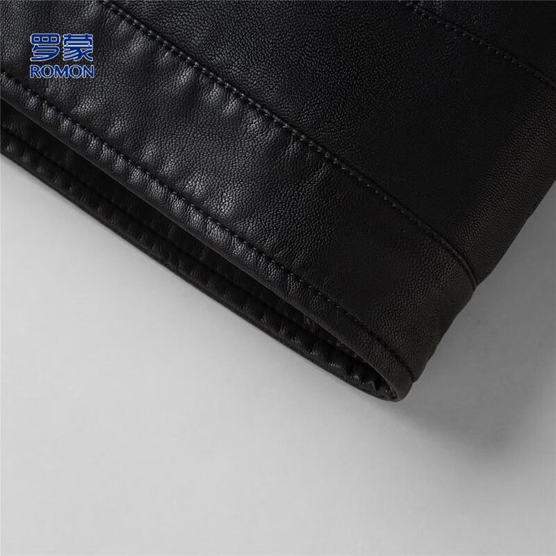 Romon Men's Fleece-Lined PU Leather Jacket