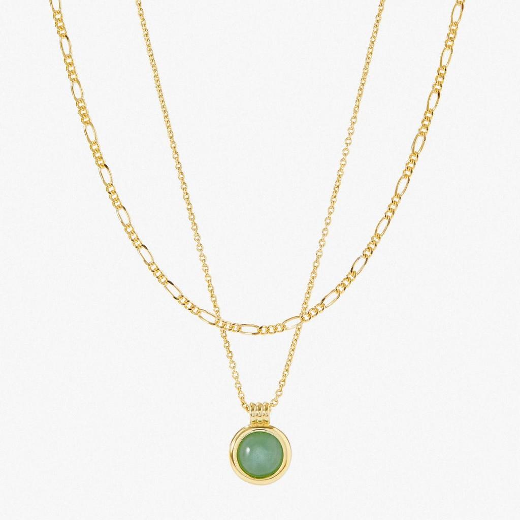 Green Eastern Tomb Natural Stone Necklace With Geometric Pendant For Fashion Casual Wear