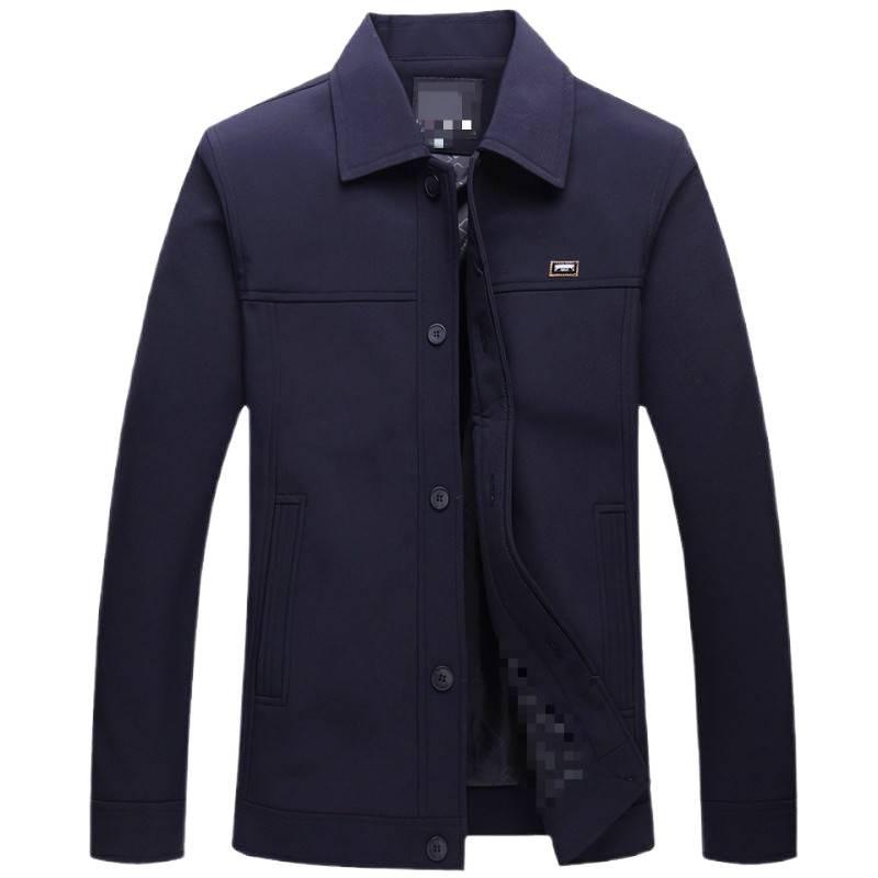 Men's Lapel Jacket - Mid-Aged & Elderly Spring/Autumn/Winter Overcoat Dad's Wear