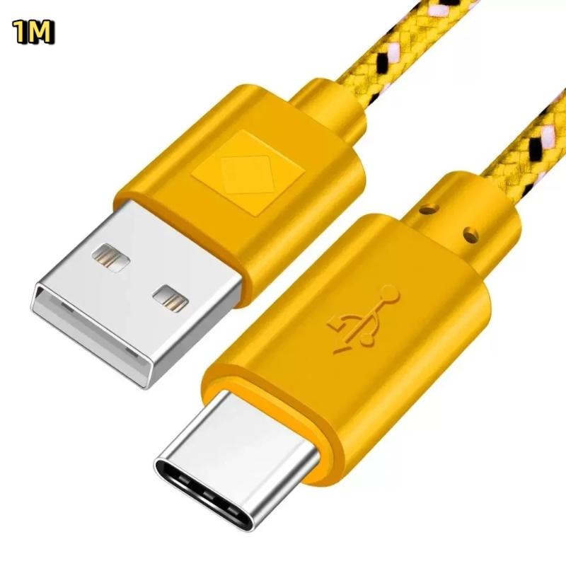 Geflochtenes USB-Typ-C-Kabel 1M Datenübertragung Schnellladung USB-C-Kabel für Telefon Tablet Computer