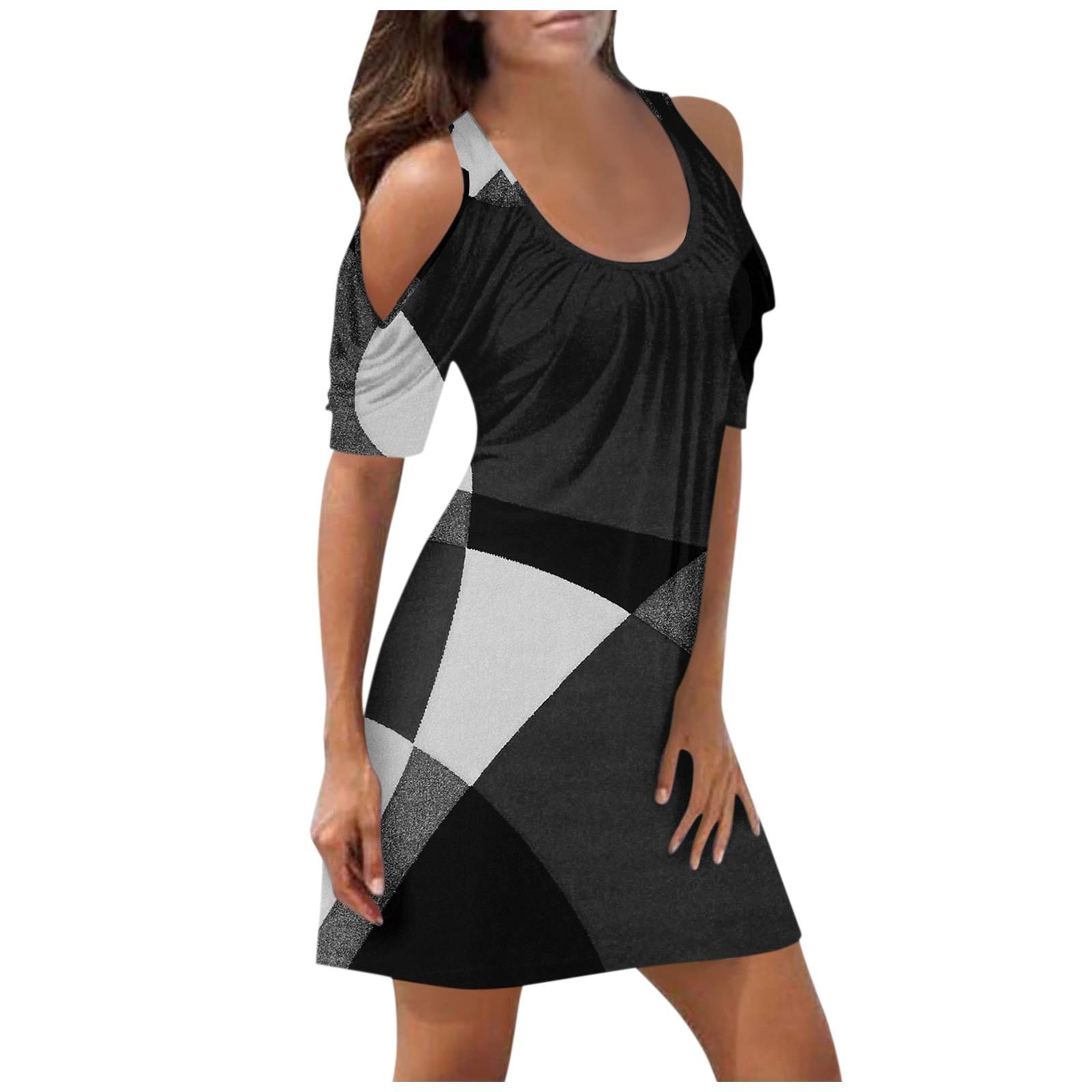 Женское элегантное и сексуальное платье с короткими рукавами и вырезом на два плеча XXXL — фото 3