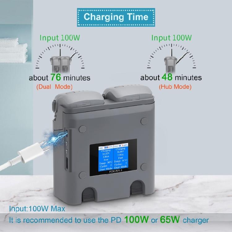 Battery Charging Hubs for Air 3 Flights Battery Charger USB 5V 3A Input Charging Two Batteries Accessories