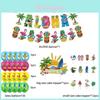 Summer Beach Party Supplies Set Cake Toppers Balloons Hawaiian Themed Decor