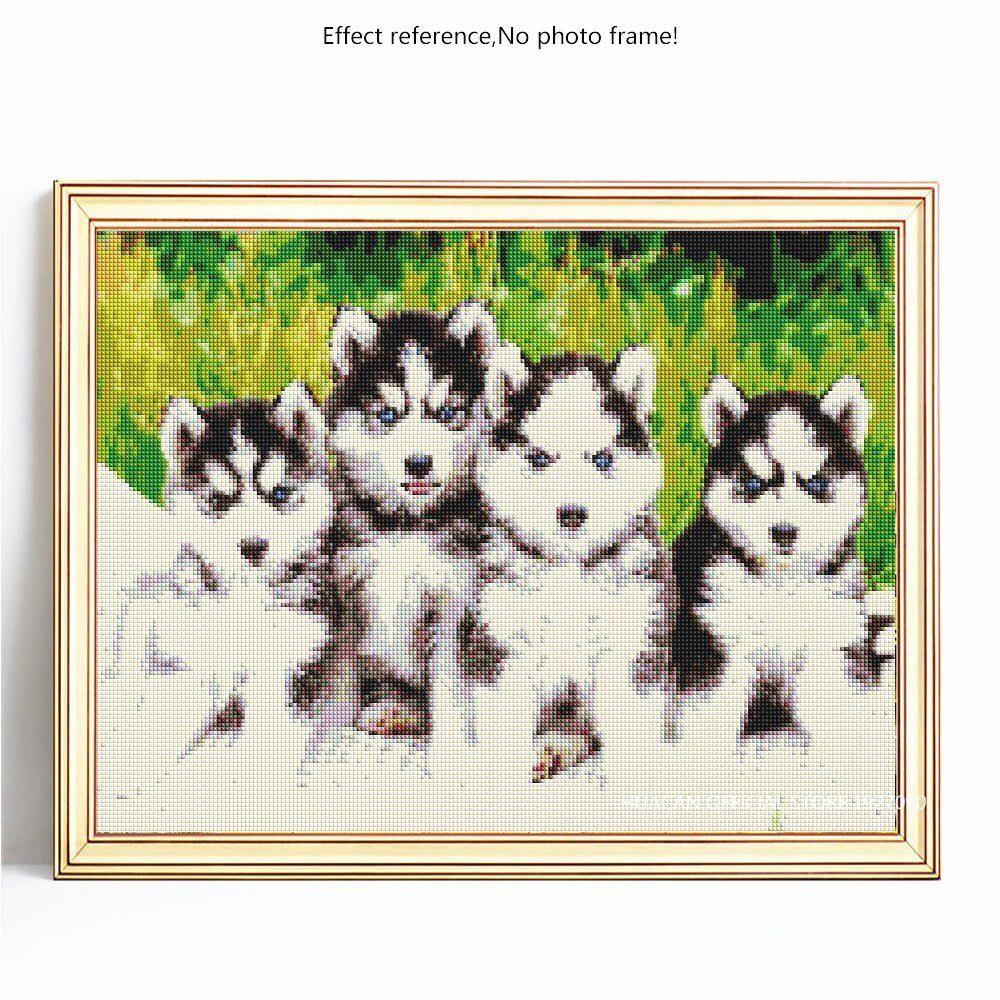 DIY Diamond Mosaic Animal Full Rund Drill Dog Diamond Painting Brodery Salg