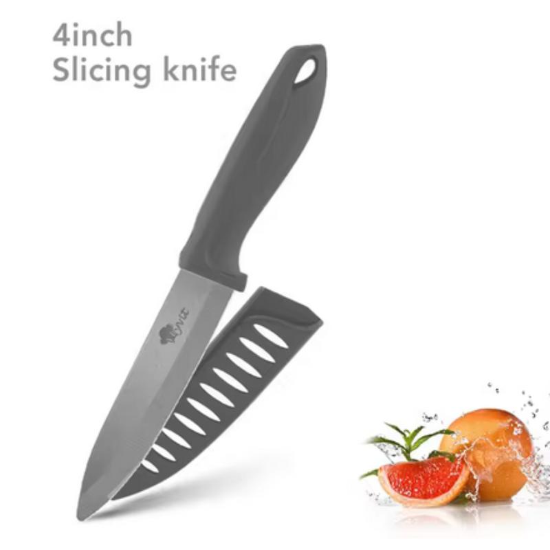 Ceramic Knife 3 4 5 6 Inch Sharp Kitchen Chef Knives Utility Slicer Paring Serrated Bread Meat Cleaver with Sheaths Black Blade