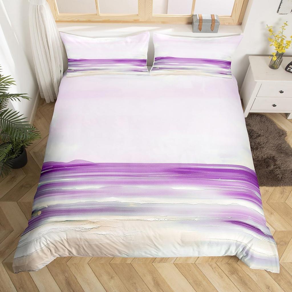 Abstract Geometric Duvet Cover Modern Striped Bedding Set Oil Painting Comforter Cover Minimalist Simple Watercolor Bedclothes