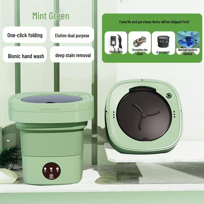 Portable Mini Folding Washing Machine for Underwear, Panties, and Socks - Compact All-in-One Washer & Dehydrator