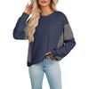IHUASU Women's Fashion Casual O-Neck Long Sleeve Blouses & Shirts